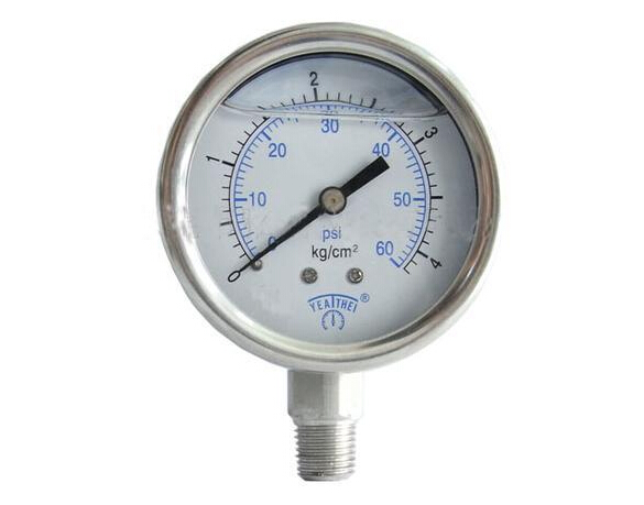 Stainless steel shock-proof pressure gauge