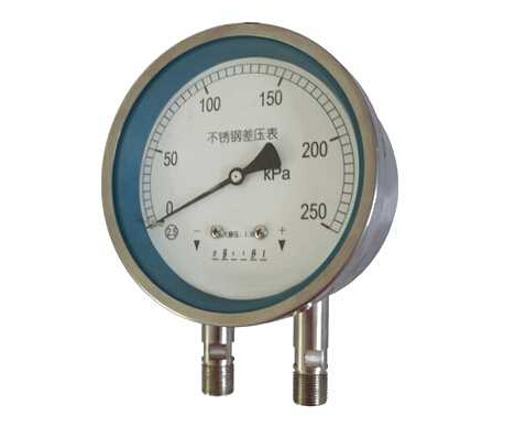 Stainless steel differential pressure gauge